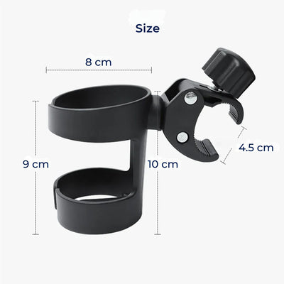 SipSecure | Universal Stroller Cup Holder – Adjustable Clamp – Secure Fit – Ideal for Parents on the Go
