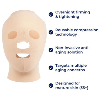 FirmLift | Anti‑Wrinkle Face Lift Mask – Reusable Compression – Soft Ergonomic Fit – Overnight Firming & Tightening for Mature Skin