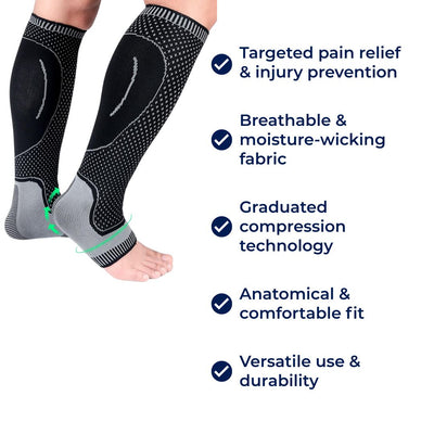 LegEase | Shin Splint Compression Sleeves – Pain Relief – Breathable Fabric – Runners & Athletes