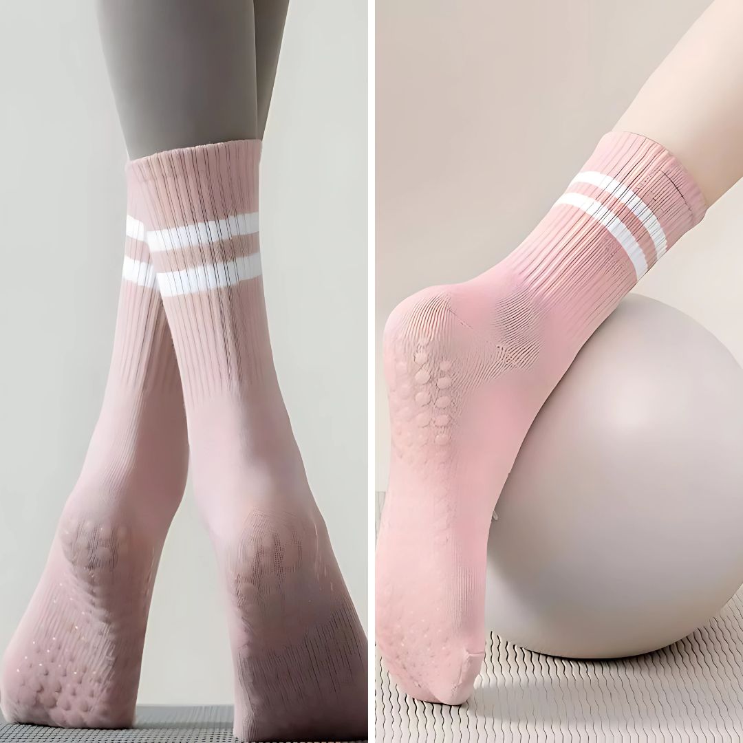GripCore | Pilates Grip Socks – Non-Slip Traction – Breathable Cushioning – Comfort Fit – Stability & Safety for Women’s Studio Workouts