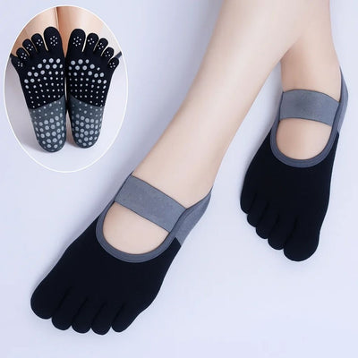 GripAlign | Pilates Five-Toe Grip Socks – Non-Slip Balance & Hygiene – Rubberised Dot Traction – Women’s Studio Confidence & Comfort