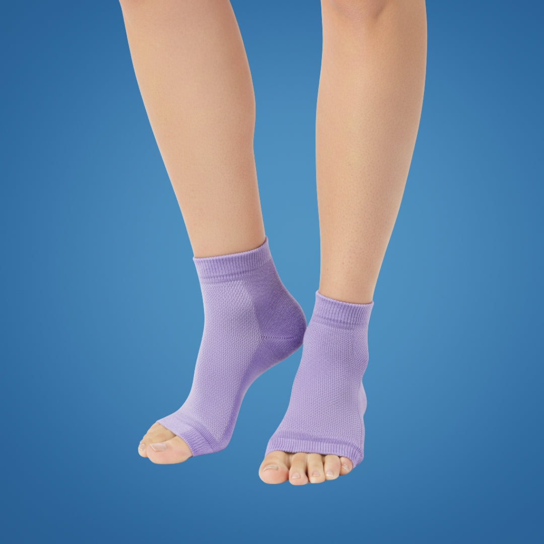 HeelEase | Gel Heel Repair Socks – Moisturising Gel Lining – Cushioned Open-Toe – Softens Cracked Heels Overnight – For Foot Relief Comfort