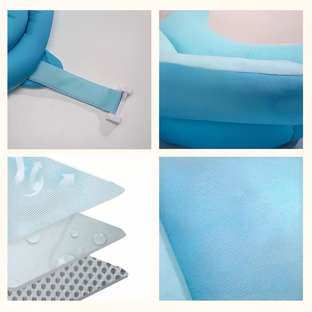 AquaNest | Baby Bath Support – Non-Slip Cushion – Quick-Drying Fabric – Newborn Safety