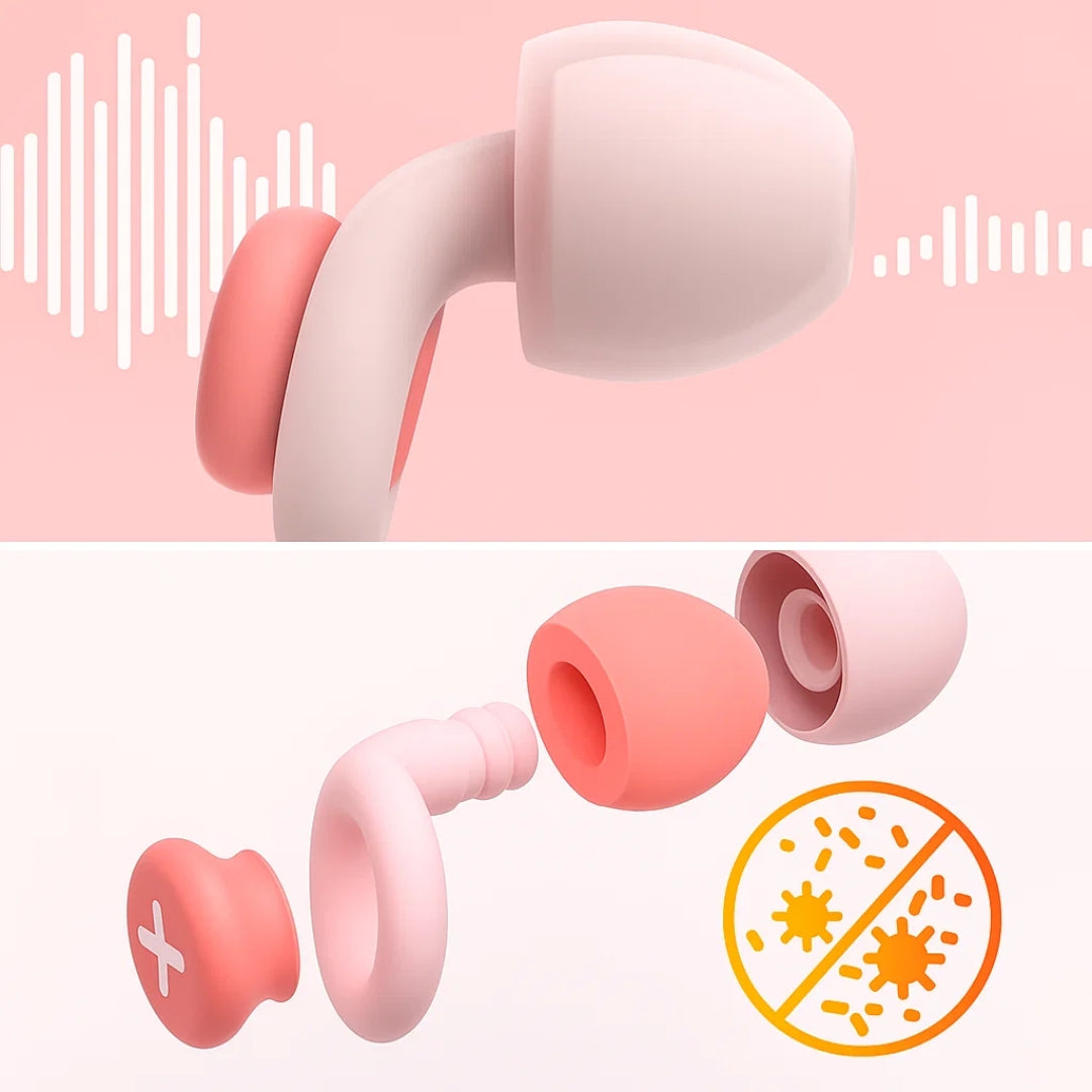 SilentNite | Noise‑Cancelling Earplugs – Block Snoring & City Noise – Soft Silicone Fit – Reusable & Hygienic – Ideal for Side Sleepers & Travel