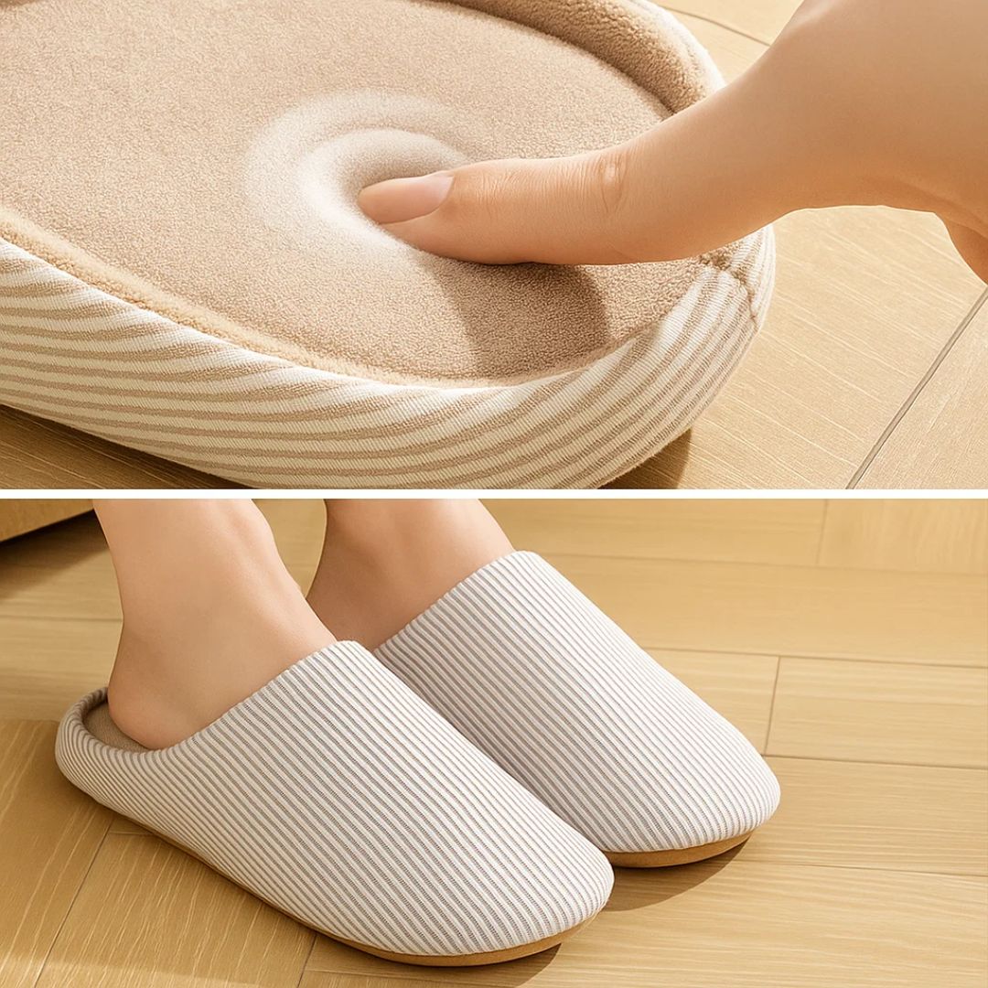 CozyStride | Warm House Slippers – Non-Slip Sole – Cushioned Silent Comfort – Keeps Feet Cozy, Supported & Pain-Free Indoors All Day
