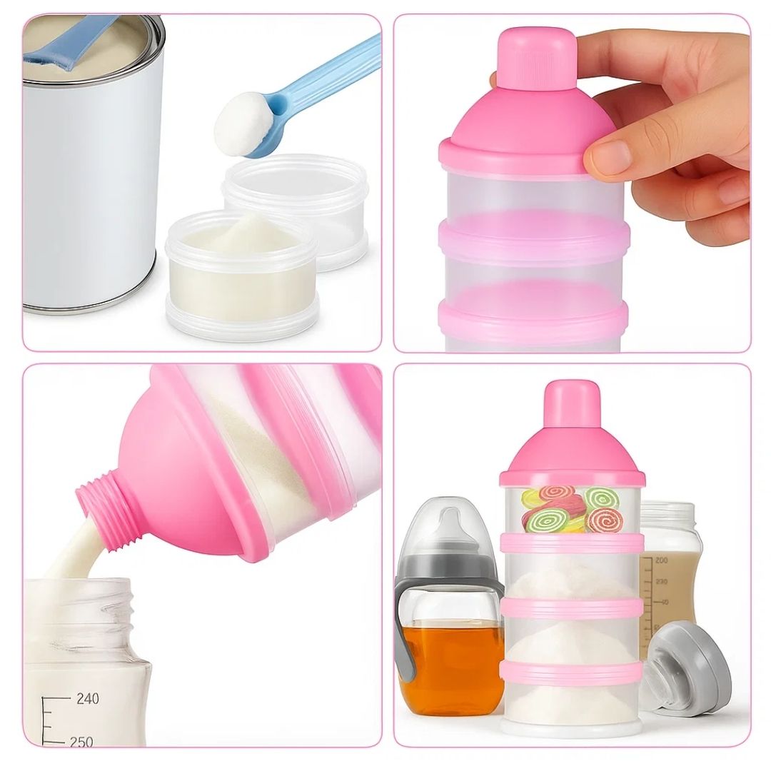 FreshStack | Milk Powder Dispenser – Spill-Proof – Airtight & Stackable – Hygienic Storage – Travel Ready – Quick Night-Feed Solution