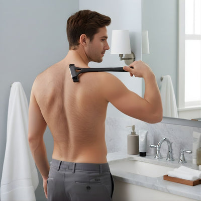 BackEase | Back Hair Shaver – Extra-Long Handle Reach – Sharp Stainless Blades – Smooth Pain-Free Shave – Effortless DIY Grooming for Men