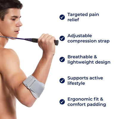 ElbowEase | Tennis Elbow Strap – Adjustable Compression – Breathable Lightweight Design – Sports & Work Support