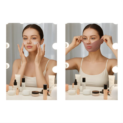 VContour | Face Slimming Strap – Jawline Sculpting – Breathable Stretch Fabric – Lifts Sagging Skin – Firms and Defines V-Line Face