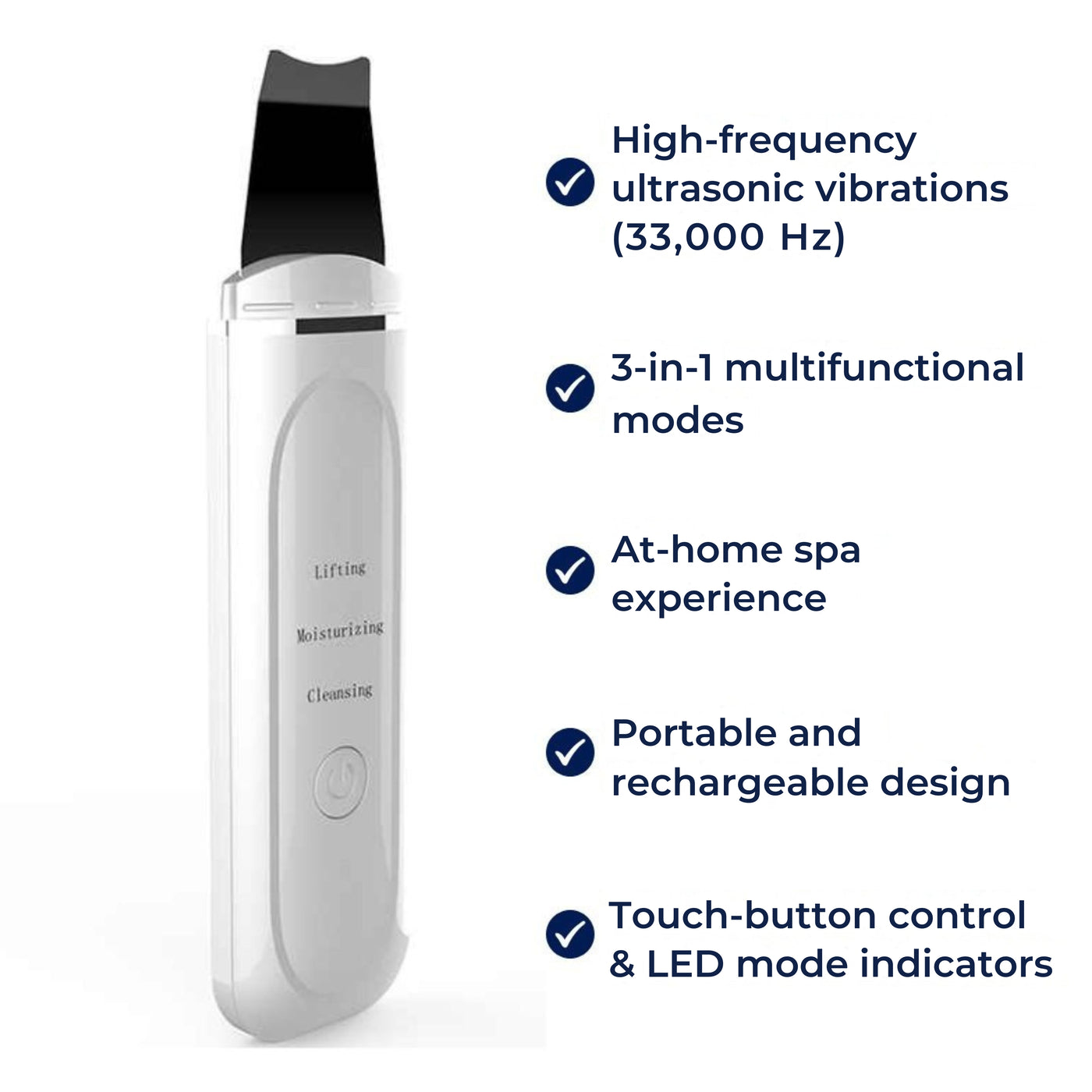 GlowSonic | Ultrasonic Facial Wand – Deep Cleansing – 33,000 Vibrations – At-Home Skincare Tool