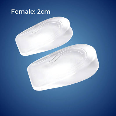 LiftComfort Silicone Gel Heel Lifting Inserts | Height Increase - Pain Relief for Plantar Fasciitis - Shock Absorption - Better Posture