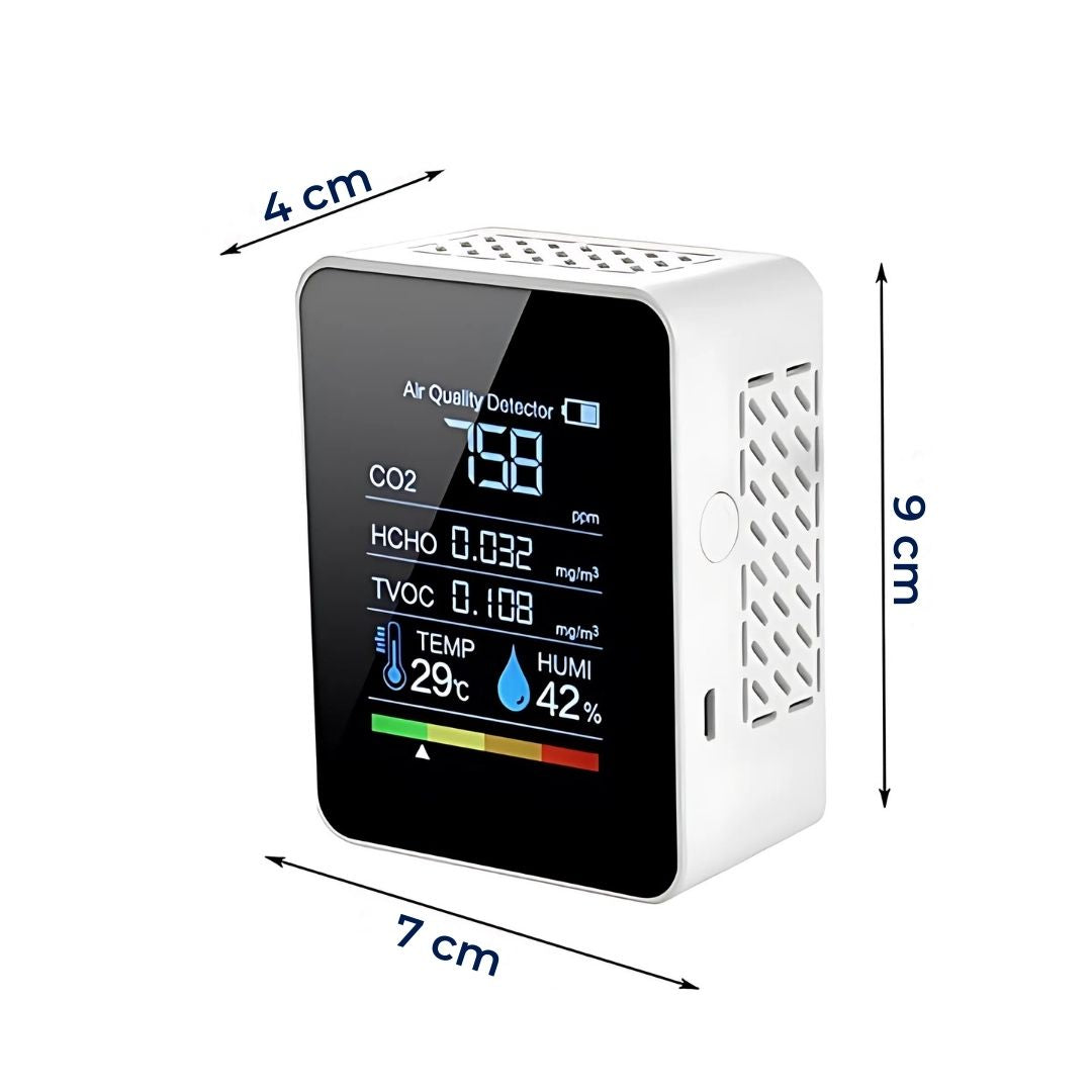 AirSense Pro CO2 Carbon Dioxide Monitor Air Quality Detector | Real-Time Alerts - Air Quality Monitor - for Clean Air