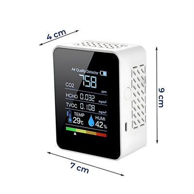 AirSense Pro CO2 Carbon Dioxide Monitor Air Quality Detector | Real-Time Alerts - Air Quality Monitor - for Clean Air