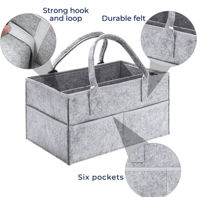 NappyNest | Nappy Organiser Caddy – Easy‑Clean Dividers – Water‑Resistant Felt – Large Capacity – Portable Storage for Parents