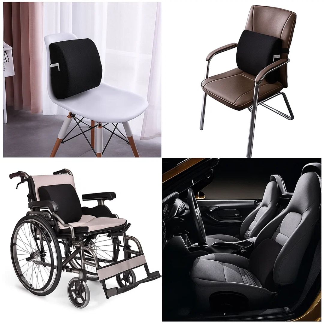 DriveEase | Car Lumbar Support Cushion – Memory Foam Relief – Breathable Mesh – Ideal for Commute & Long Drives