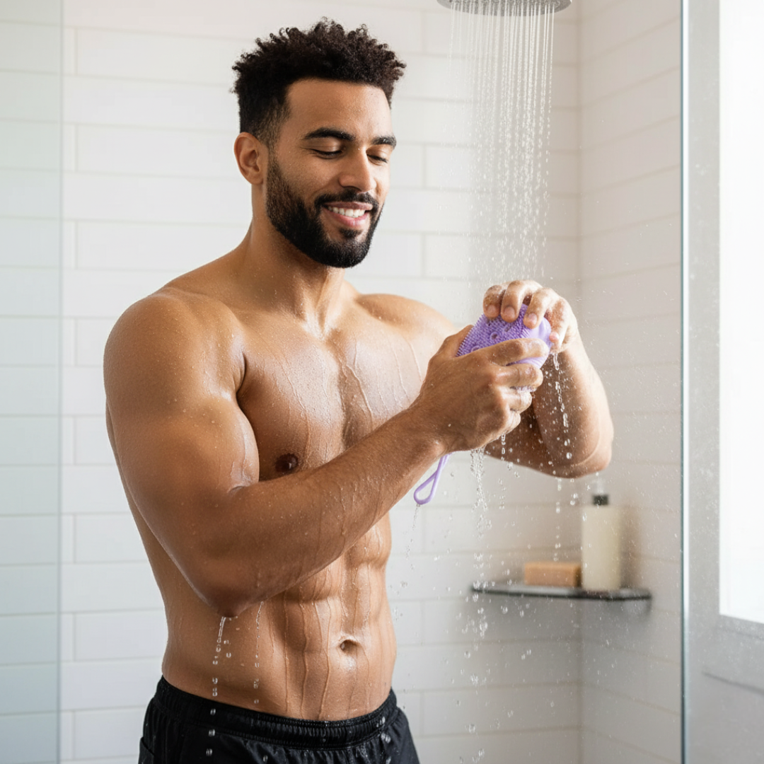 PureGlow | Silicone Body Scrubber – Hygienic Deep Exfoliation – Soft Fast-Dry Silicone – Gentle Massage – Sensitive Skin Daily Use