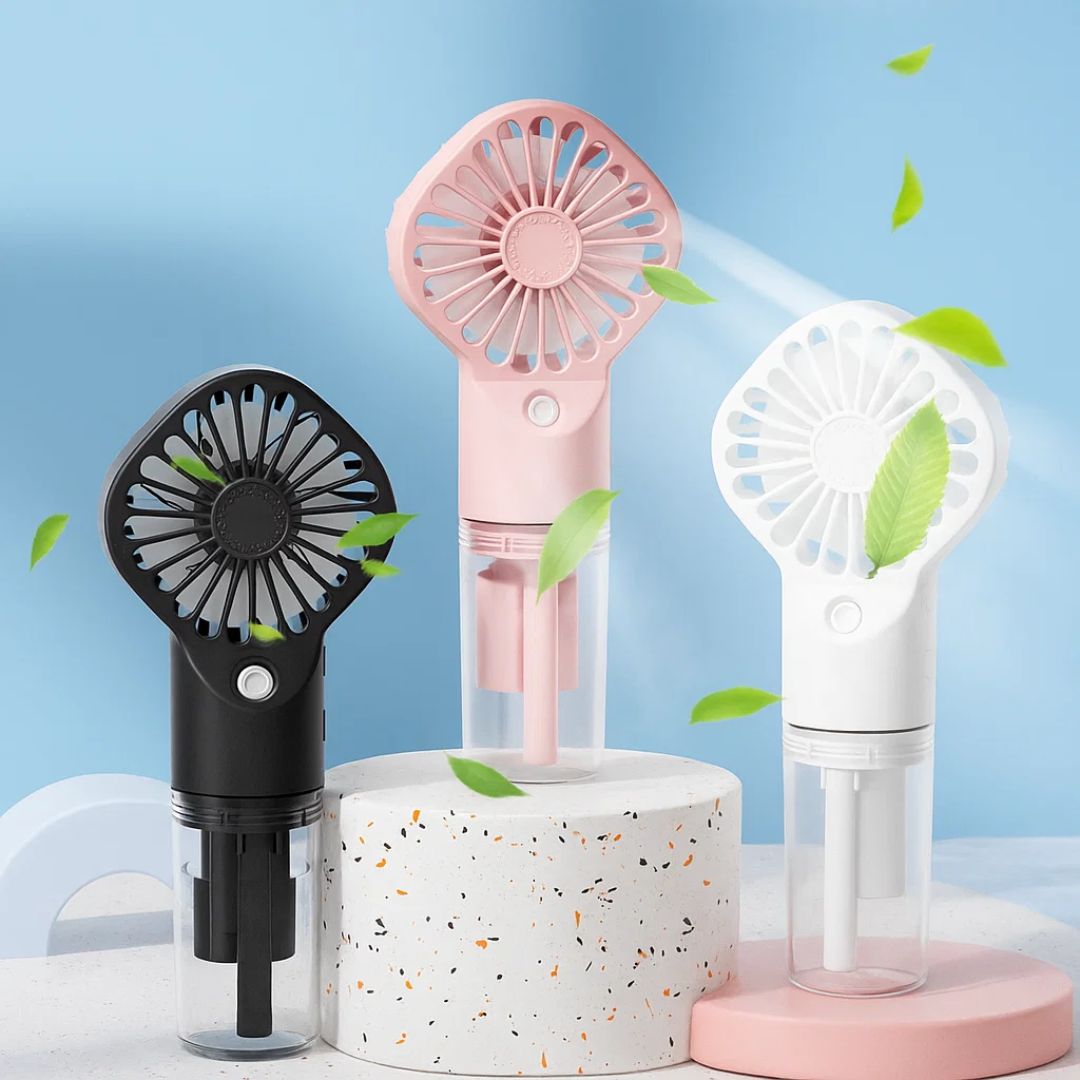 CoolMist | Misting Handheld Fan – Portable Cooling Mist Spray – Transparent Tank – USB Rechargeable – Beat Heat & Stay Cool Outdoors