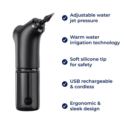 AquaCleanse | Electric Ear Wax Remover – Adjustable Water Jet – Silicone Tip – Warm Irrigation for Families