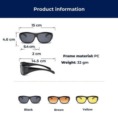 DriveBright Night Driving Clarity Glasses | Enhanced Vision - Anti-Glare Glasses - UV Protection - Reduced Eye Strain During Night Drives