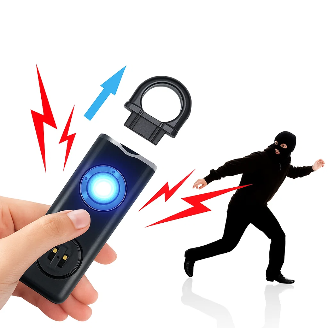 NightGuard | Personal Alarm Keychain – Ultra-Loud 130 dB Siren – Compact LED Torch Safety Device – For Night-Walkers Students & Commuters