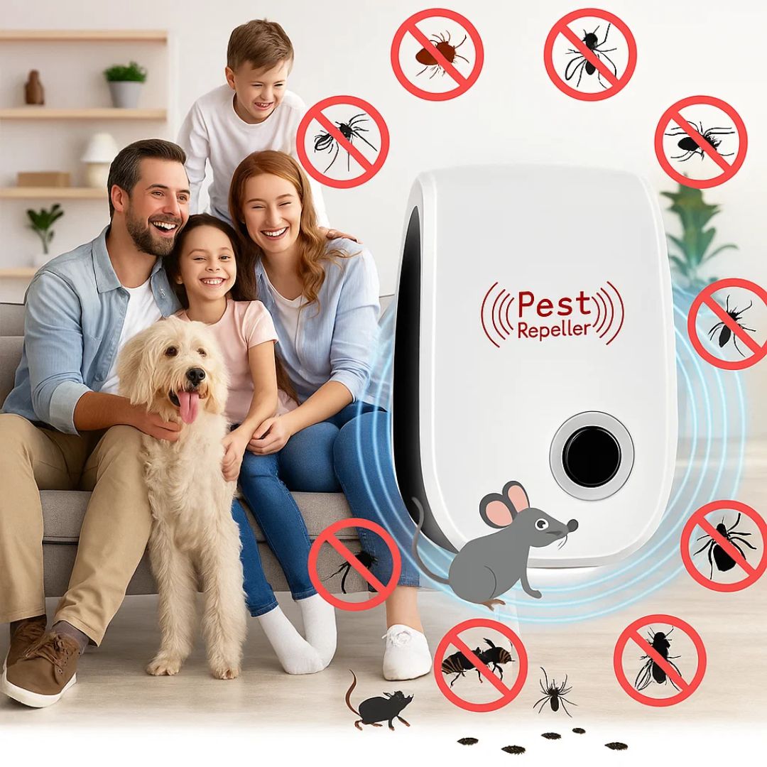 PestGuard | Ultrasonic Pest Repeller – Chemical-Free Protection – Silent Operation – Safe for Homes with Children and Pets