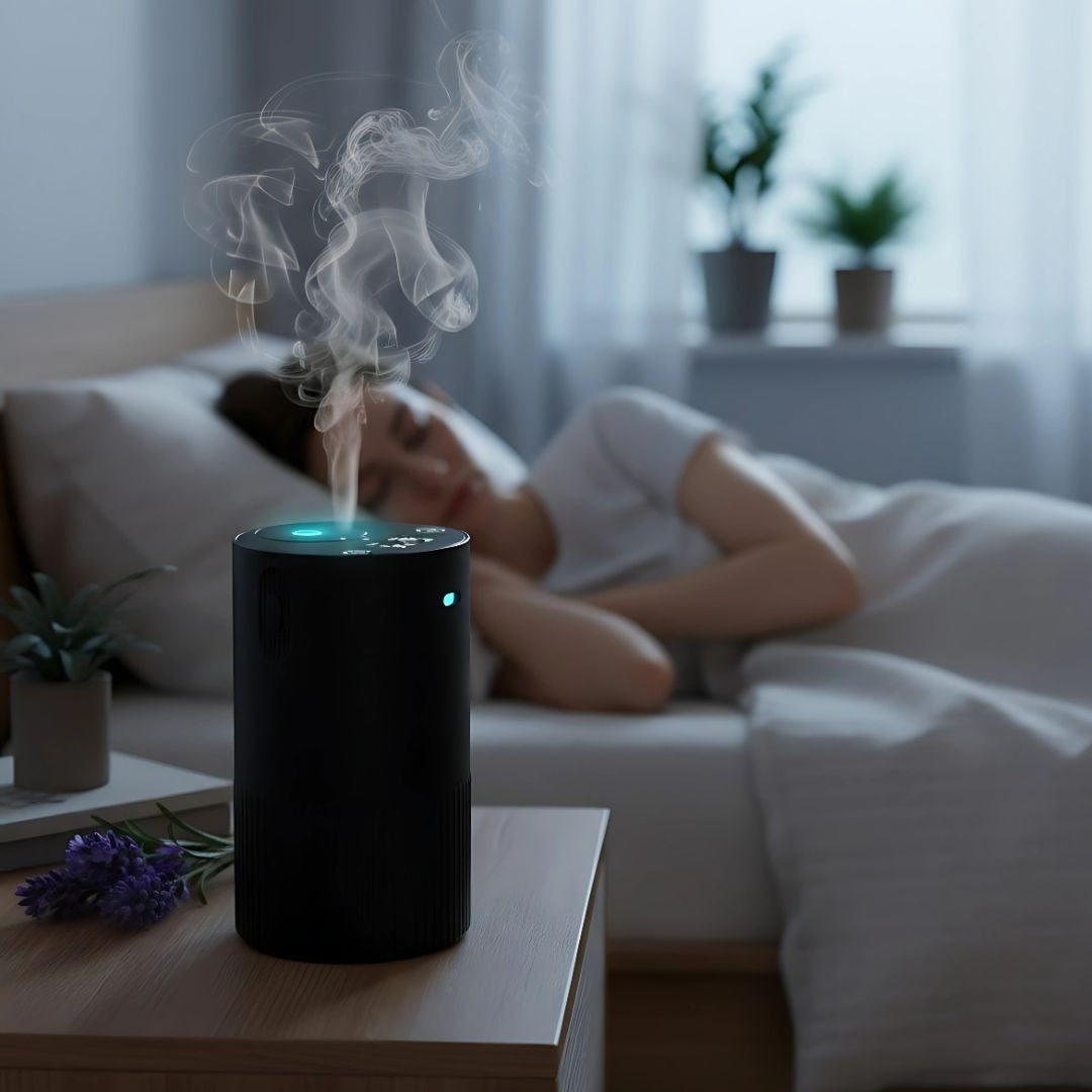 AuraEase | Portable Diffuser – Rechargeable Quiet Mist – 10 ml Silent Timer – Relaxing Aromatherapy for Sleep Stress Relief Office Travel