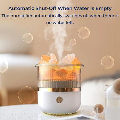SereniGlow Crystal Salt Humidifier | USB Aroma Diffuser – Night Light & Air Purifier – For Relaxation, Stress Relief & Improved Air Quality