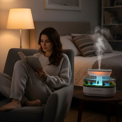 AuraMist | Humidifier Diffuser – Dry-Air Relief – Quiet LED Night Light – Soothe Skin & Breathing – Calm Relaxing Sleep for Home & Bedroom
