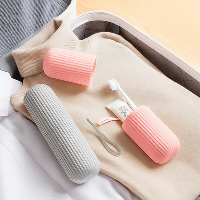 PackDental | Travel Toothbrush Case – Mouthwash Cup Included – Compact Dust‑proof Design – Hygienic Oral Care for Travel & Holidays