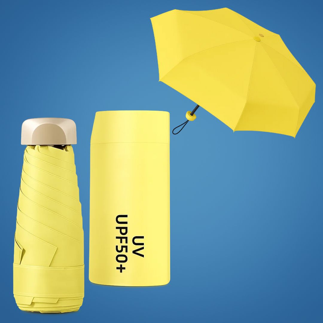 UrbanBrolly | Mini UV Folding Umbrella – UPF 50+ Sun Protection – Water‑Repellent – Lightweight Pocket‑Size Travel Use