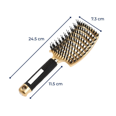 GleamGlide | Detangling Hair Brush – Quick Knot‑Free Detangling – Nylon Bristles with Scalp Massage Tips – For Thick or Curly Hair