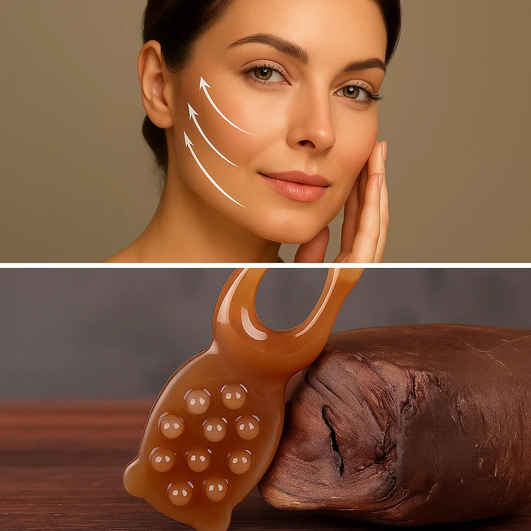 LiftAura | Gua Sha Face Lifting Tool – Jawline & Cheek Contour – Smooth Resin Design – De-Puffing Relief – Radiant Skin – At-Home Sculpting