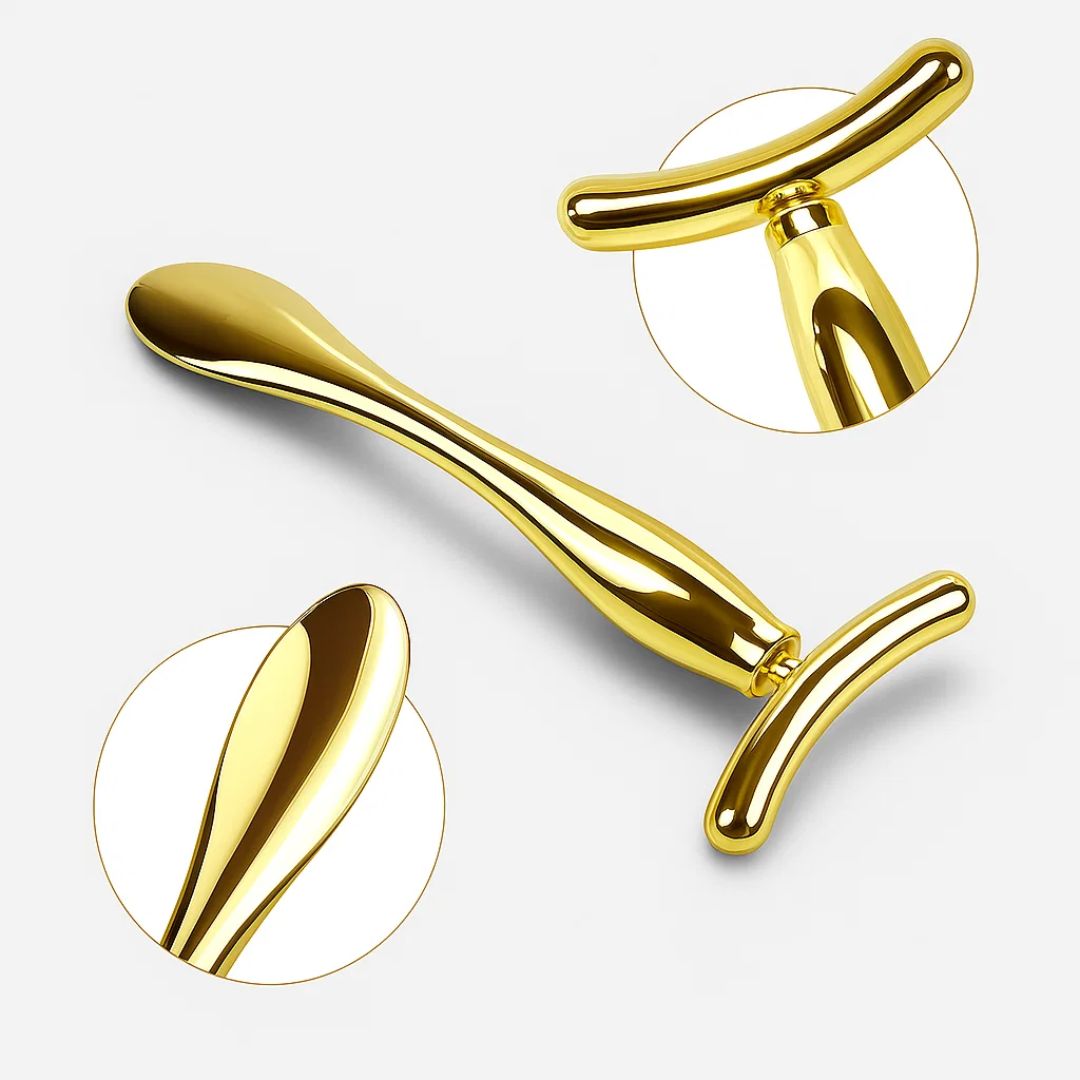 LiftGlow | Face & Eye Massager Tool – Lifts Skin & Reduces Puffiness – Hygienic Scoop-End Design – Portable Daily Anti-Ageing Skincare