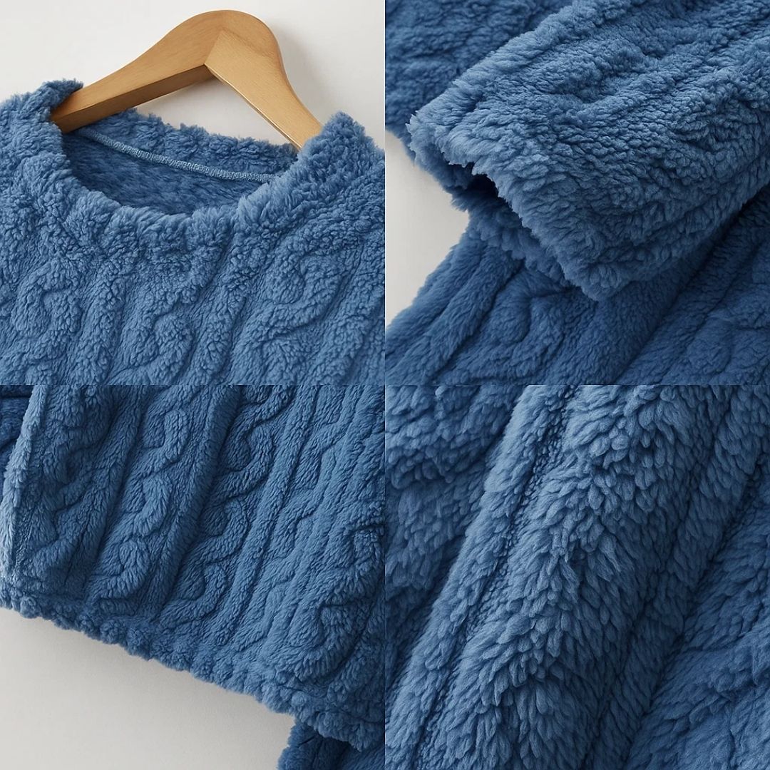 CosyAura | Warm Flannel Pyjamas – Thermal Insulation – Extra-Thick Soft Fabric – Women’s Winter Loungewear for Cosy Sleep and Warm Comfort