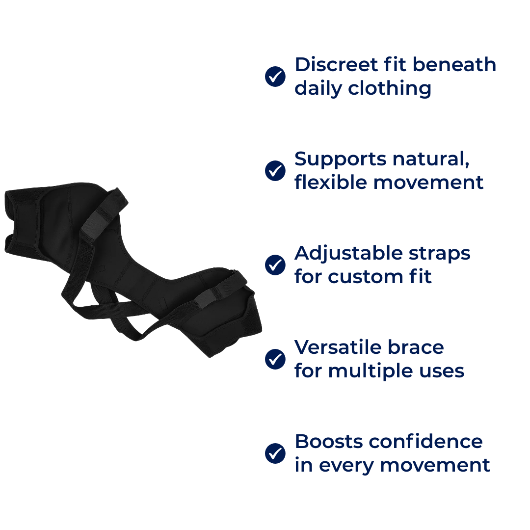 AlignR | Shoulder Support Brace – Cross-Compression Stability – Breathable Mesh Comfort – Relieves Shoulder Pain & Improves Posture