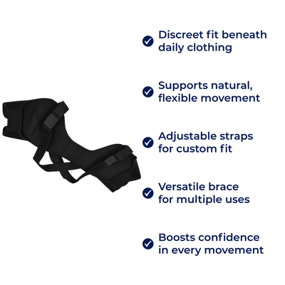 AlignR | Shoulder Support Brace – Cross-Compression Stability – Breathable Mesh Comfort – Relieves Shoulder Pain & Improves Posture