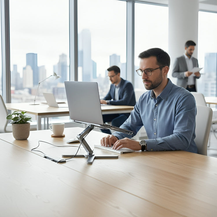 DeskLift | Adjustable Laptop Stand – Ergonomic Elevation – Aluminium Alloy with Ventilation – Reduces Neck Strain & Boosts Comfort