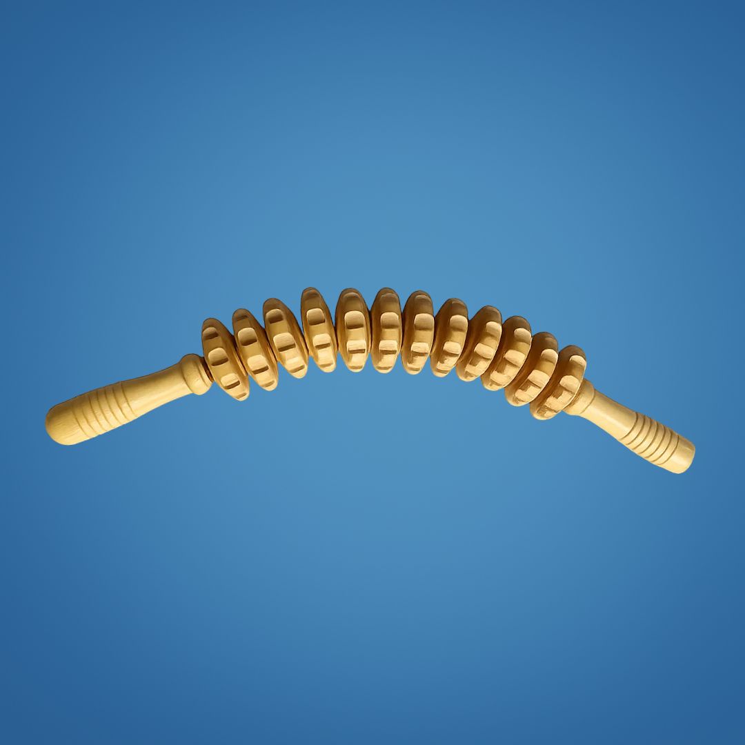 LymBalance | Lymphatic Drainage Roller – De-Puffing Anti-Cellulite Wood Massager – Skin Smoothing Pain Relief – Home Body Sculpting Tool