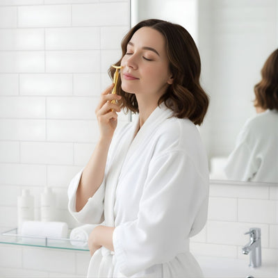 LiftGlow | Face & Eye Massager Tool – Lifts Skin & Reduces Puffiness – Hygienic Scoop-End Design – Portable Daily Anti-Ageing Skincare