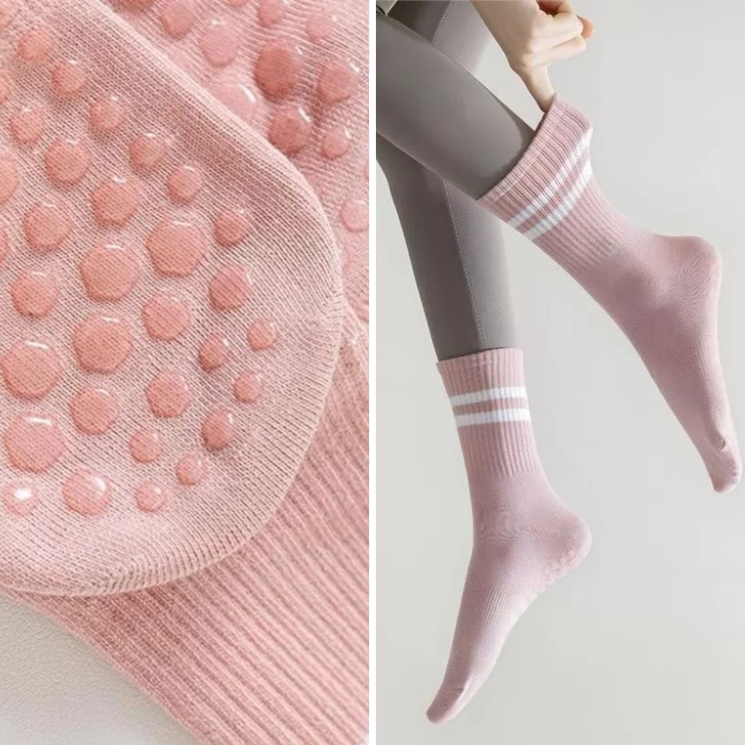 GripCore | Pilates Grip Socks – Non-Slip Traction – Breathable Cushioning – Comfort Fit – Stability & Safety for Women’s Studio Workouts