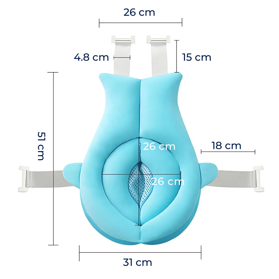 AquaNest | Baby Bath Support – Non-Slip Cushion – Quick-Drying Fabric – Newborn Safety