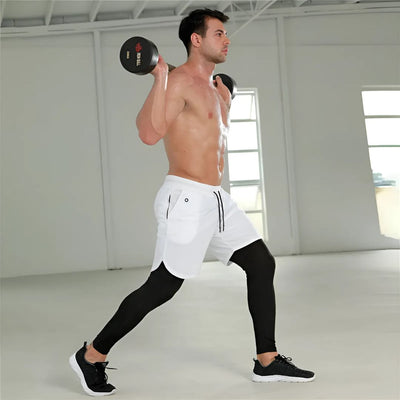 FlexStride | Men's 2-in-1 Running Shorts – Compression Support – Breathable Quick-Dry Fabric – Ideal for Gym & Fitness