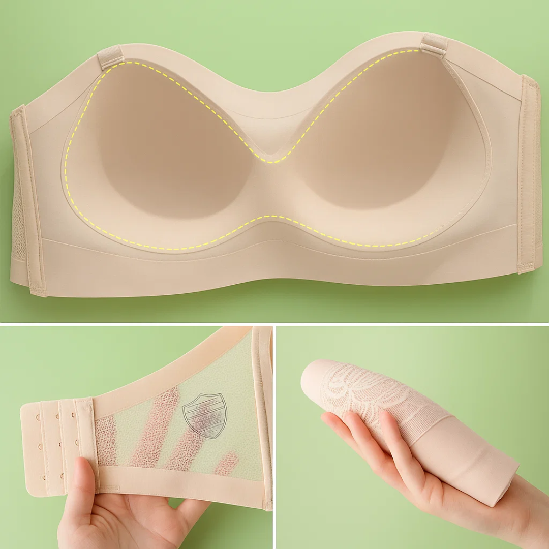 PostureEase | Strapless Posture Bra – Front-Closure Convenience – Light Soft Fabric – Comfortable Support – Improves Posture Under Outfits