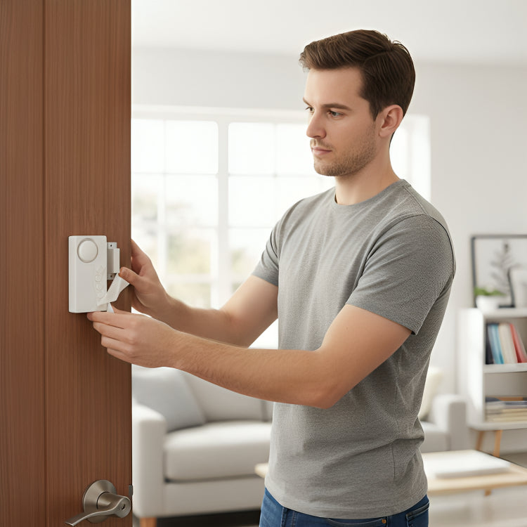SecureSense | Door Opening Alarm Sensor – Instant Alert Modes – 108dB Loud Slim Design – Easy Install – Protect Kids & Home Security