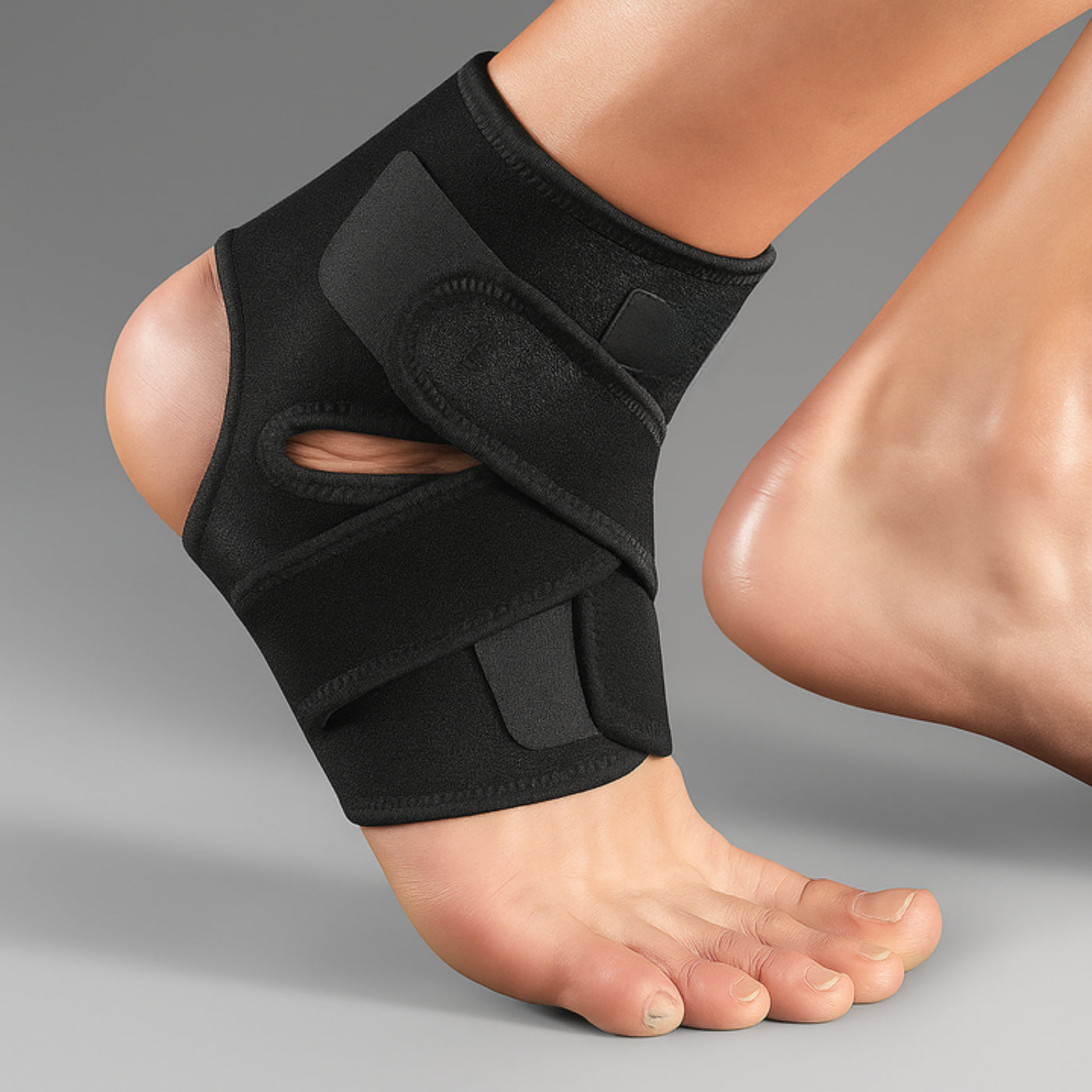 RevoBrace | Ankle Support Sleeve – Stabilising Compression – Breathable Adjustable Straps – Running Gym & Sports Protection