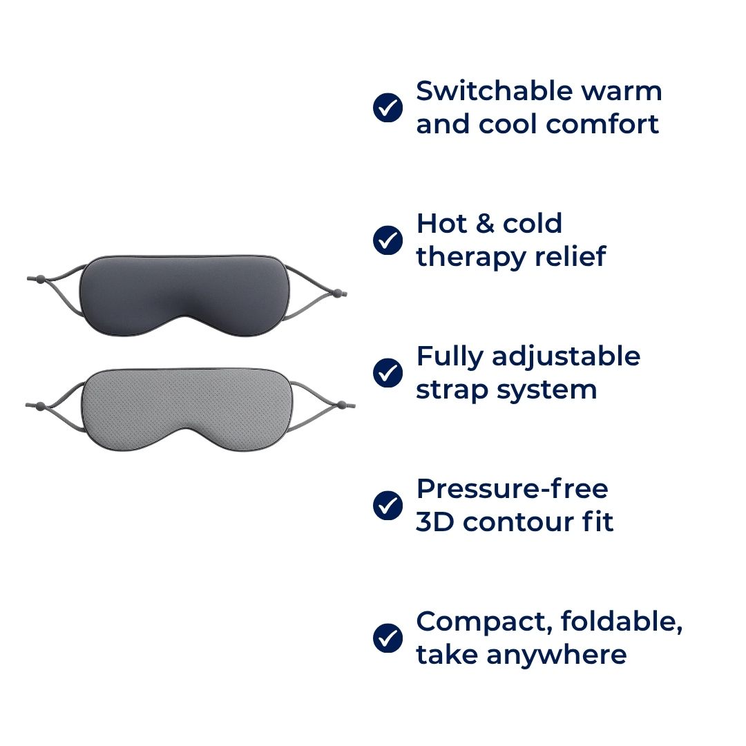 SleepFlex | Sleep Eye Mask – Dual-Temperature Warm and Cool Sides – Full-Coverage Blackout Design – For Travellers and Light-Sensitive Sleepers