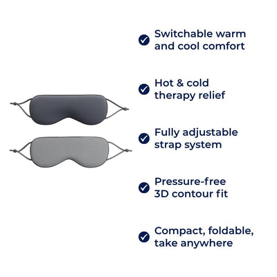 SleepFlex | Sleep Eye Mask – Dual-Temperature Warm and Cool Sides – Full-Coverage Blackout Design – For Travellers and Light-Sensitive Sleepers