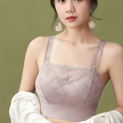 SereneLift | Wireless Sports Lace Bra – Cooling Quick-Dry Fabric – Supportive Soft Fit – Yoga & Casual Wear