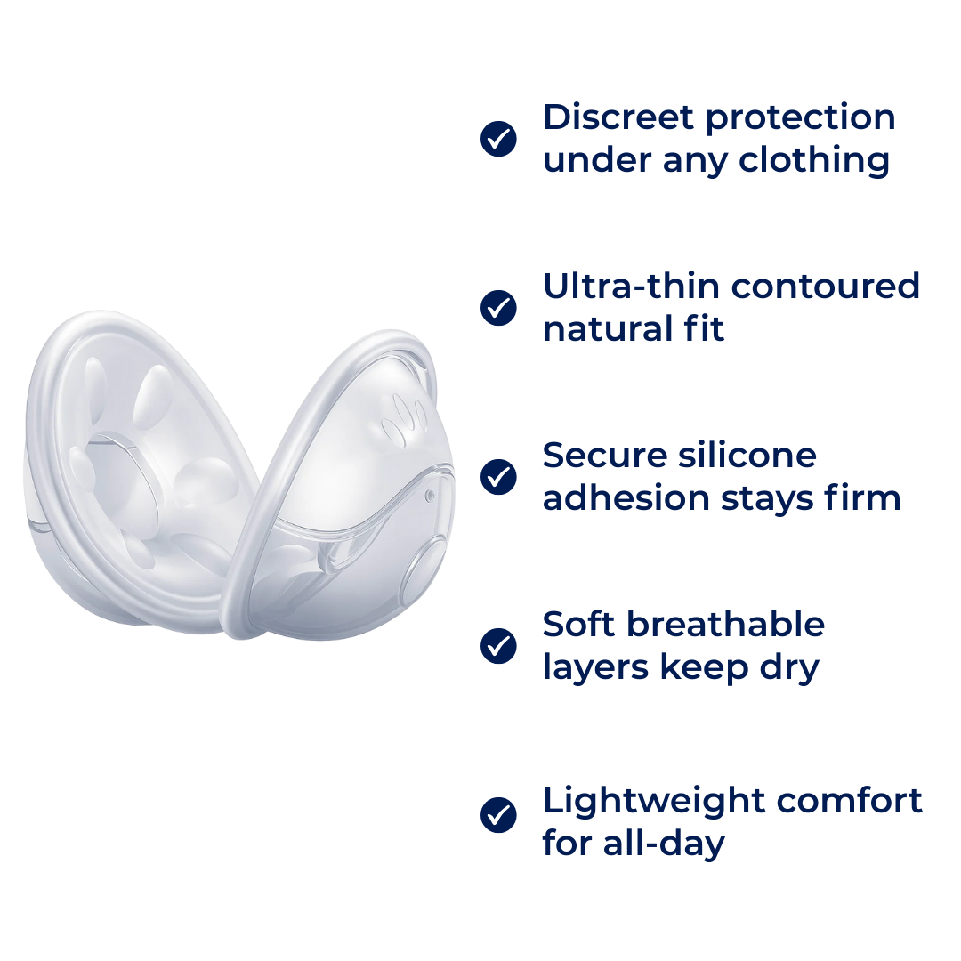 MamaGuard | Breastfeeding Leak Pads – Silicone Adhesion – Thin Reusable – Discreet Leak Protection – Washable Comfort For Nursing Mums