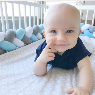 SnugNest | Braided Cot Bumper – Breathable Cotton – Soft Cushioning – Newborn Nursery Safety